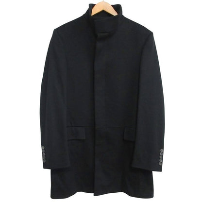Gucci Wool Melton Stand Collar Coat 46 Black - Mnk3