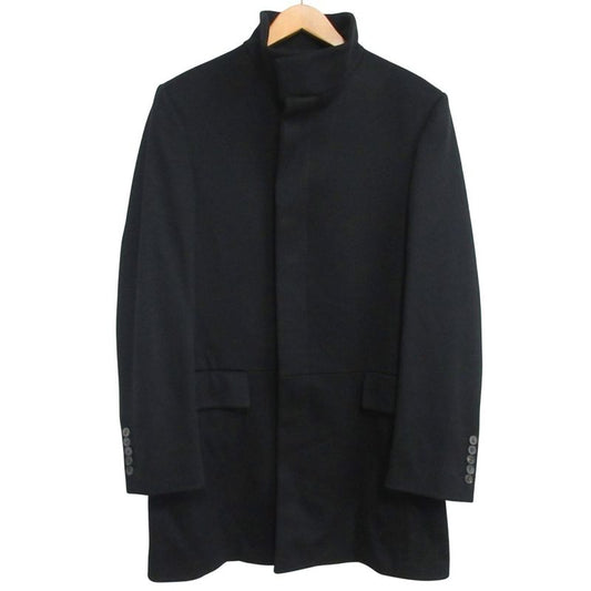 Gucci Wool Melton Stand Collar Coat 46 Black - Mnk3