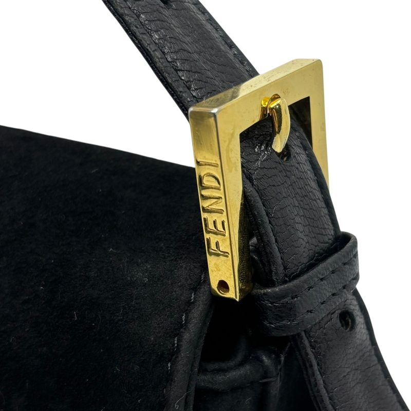 Fendi Vintage Red Glitter Finish Suede Mamma Baguette Vintage Red Glitter