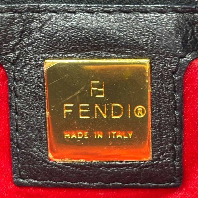 Fendi Vintage Red Glitter Finish Suede Mamma Baguette Vintage Red Glitter