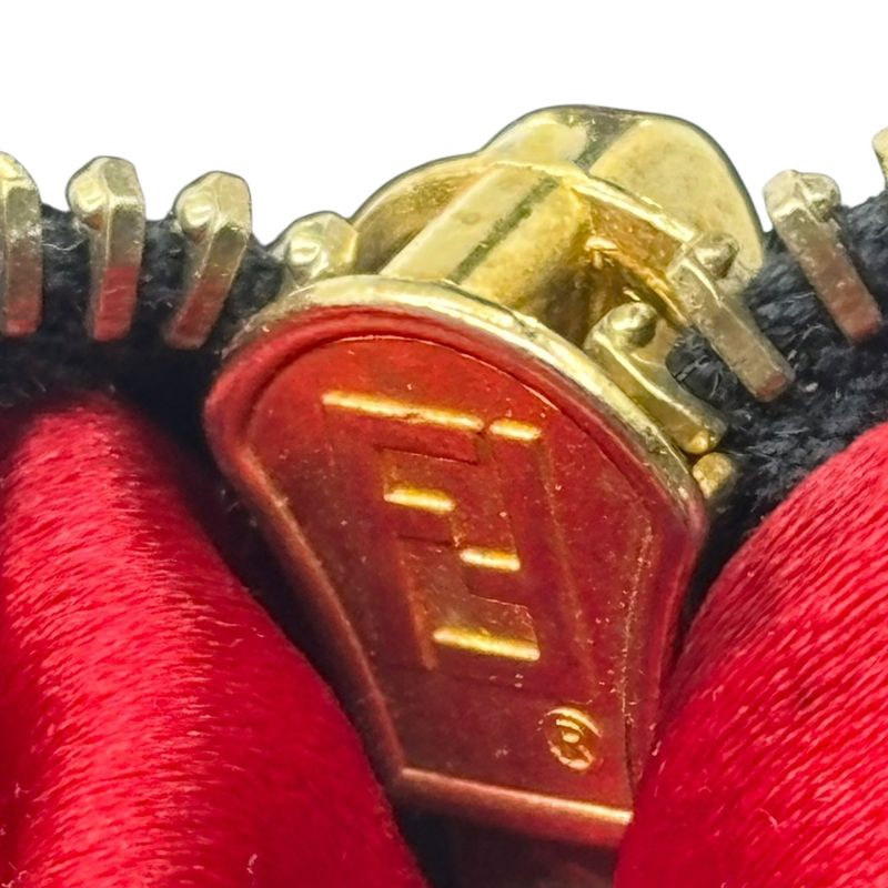 Fendi Vintage Red Glitter Finish Suede Mamma Baguette Vintage Red Glitter