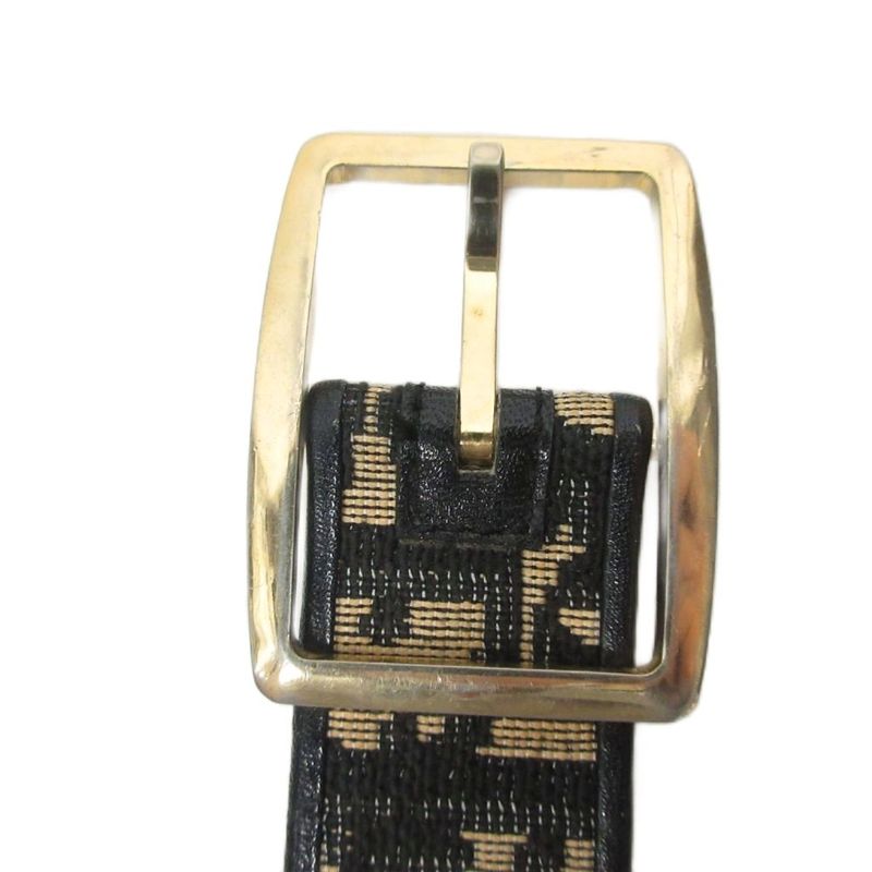 Christian Dior Trotter Belt Total Jacquard Canvas and Leather Black Beige Ibo86