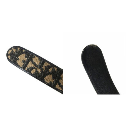 Christian Dior Trotter Belt Total Jacquard Canvas and Leather Black Beige Ibo86