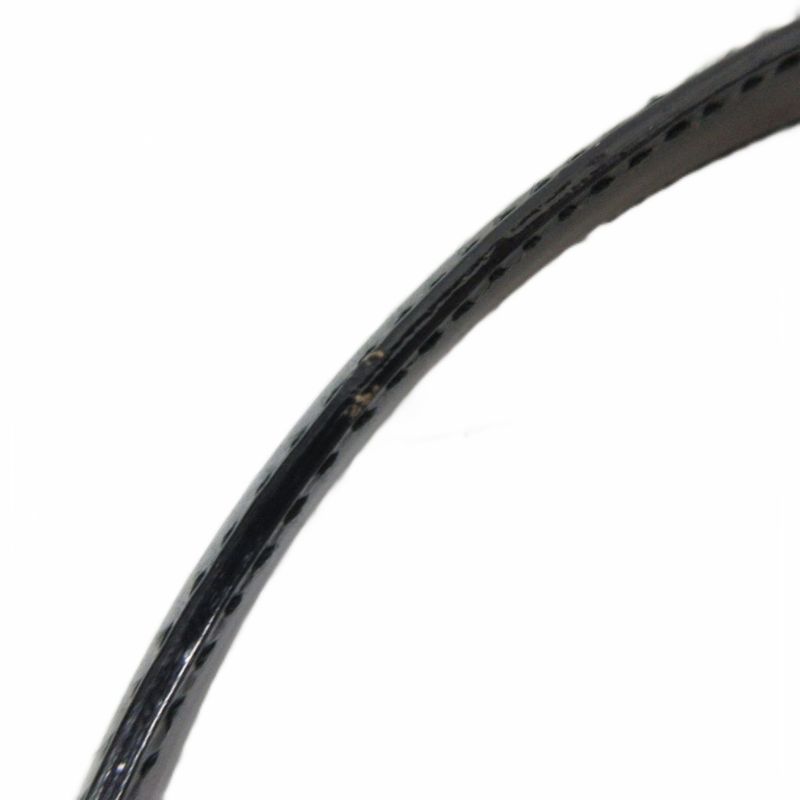 Gucci Interlocking G Narrow Belt Leather G Buckle Silver Hardware Black 036