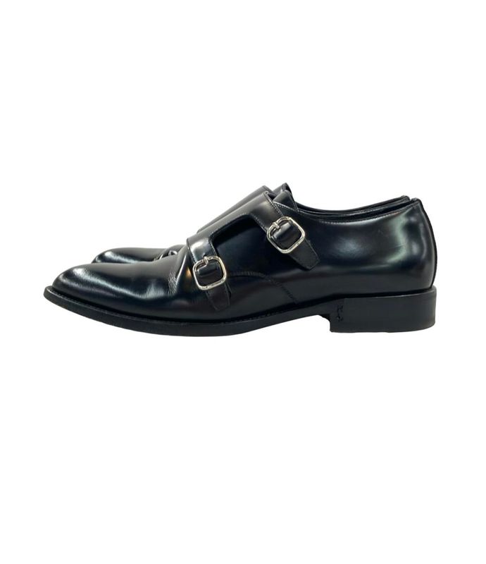 Saint Laurent Paris Double Monk Strap Leather Shoes Women's Size 37 1 2 (24.5cm