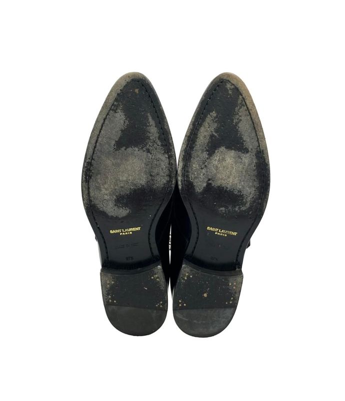 Saint Laurent Paris Double Monk Strap Leather Shoes Women's Size 37 1 2 (24.5cm