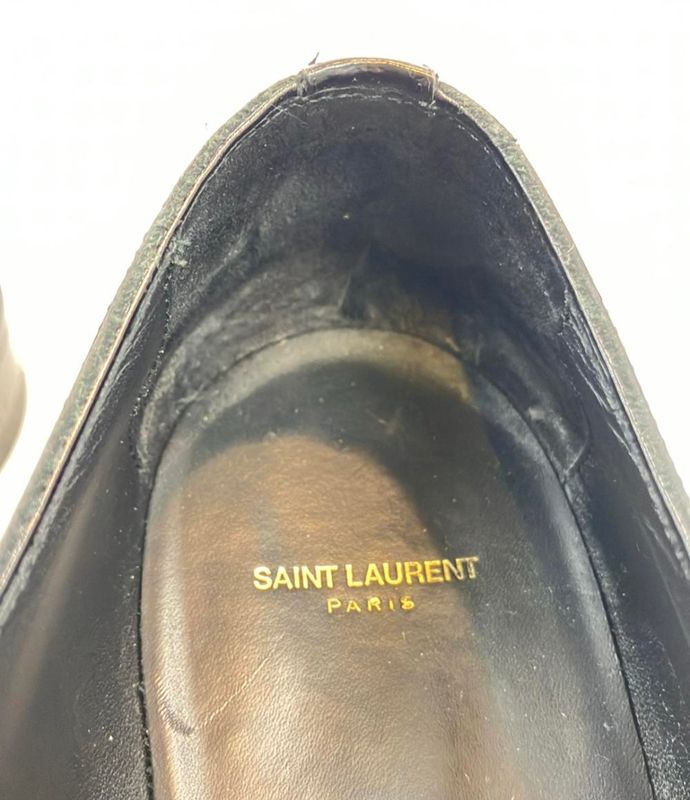 Saint Laurent Paris Double Monk Strap Leather Shoes Women's Size 37 1 2 (24.5cm