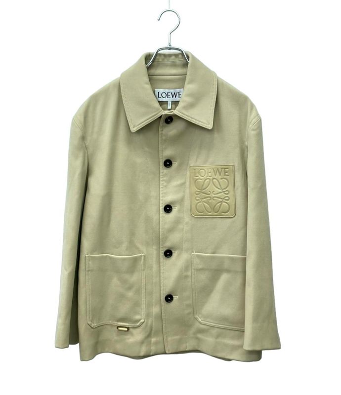 Loewe Jacket Combo Anagram Logo Leather Patch Blouson Wool Workwear Jacket