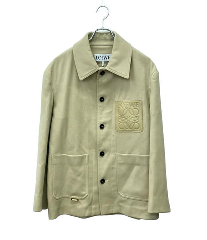 Loewe Jacket Combo Anagram Logo Leather Patch Blouson Wool Workwear Jacket