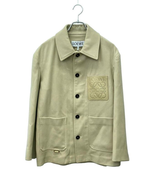 Loewe Jacket Combo Anagram Logo Leather Patch Blouson Wool Workwear Jacket