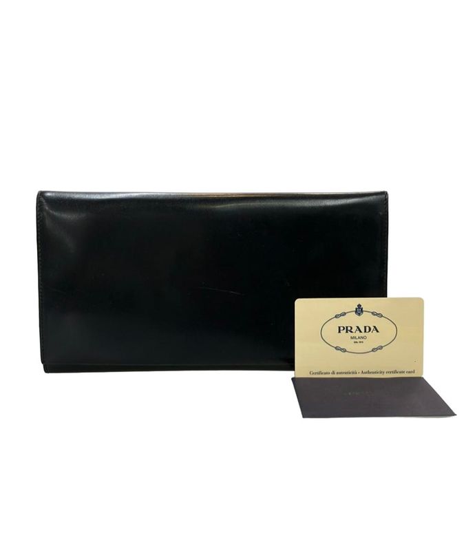 Prada Trifold Multi Wallet Patent Leather Pass Port Case Unisex Prada