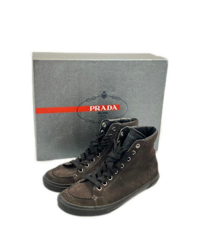 Prada High Cut Sneakers Suede Men's Size 6.5 (25.5cm (10.04in)) Prada