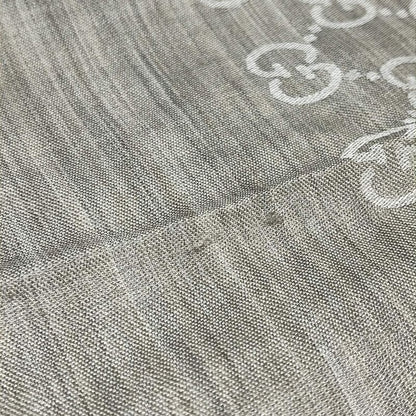 Gucci Shawl - Gray Beige and Ivory GG Pattern Wool Silk