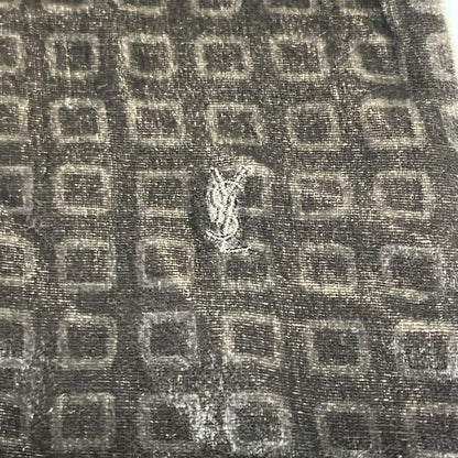 Yves Saint Laurent Scarf - Dark Brown and Dark Gray Silk