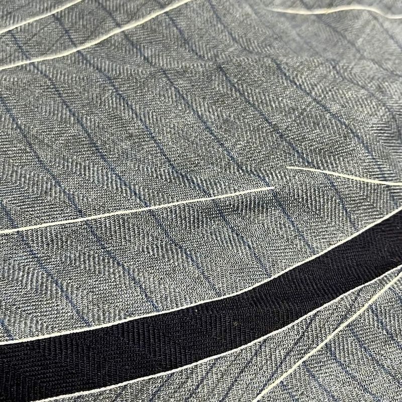 Hermes Shawl Rosange Navy Dark Navy and White Cashmere Silk