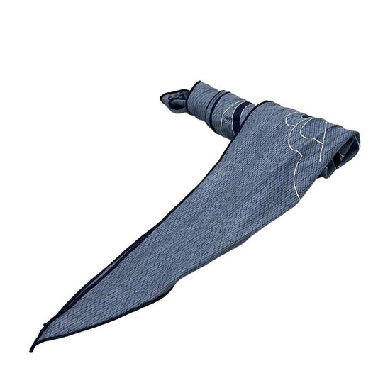 Hermes Shawl Rosange Navy Dark Navy and White Cashmere Silk