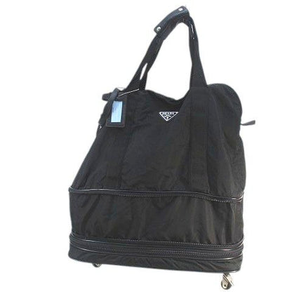 Prada Carry Nylon Bag Boston Bag Travel Black Blackish Made in Italy