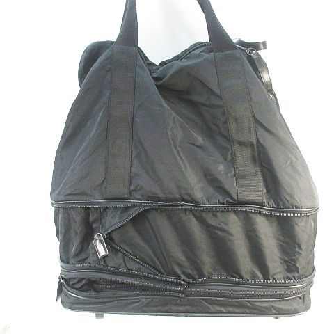 Prada Carry Nylon Bag Boston Bag Travel Black Blackish Made in Italy