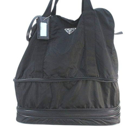 Prada Carry Nylon Bag Boston Bag Travel Black Blackish Made in Italy