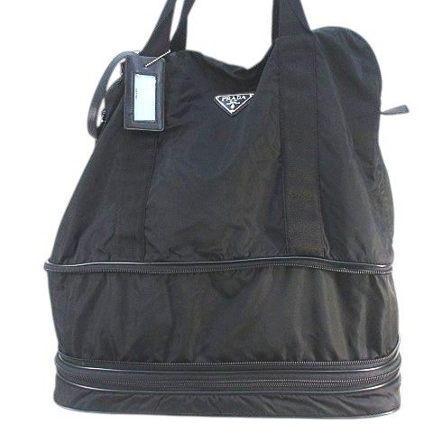 Prada Carry Nylon Bag Boston Bag Travel Black Blackish Made in Italy