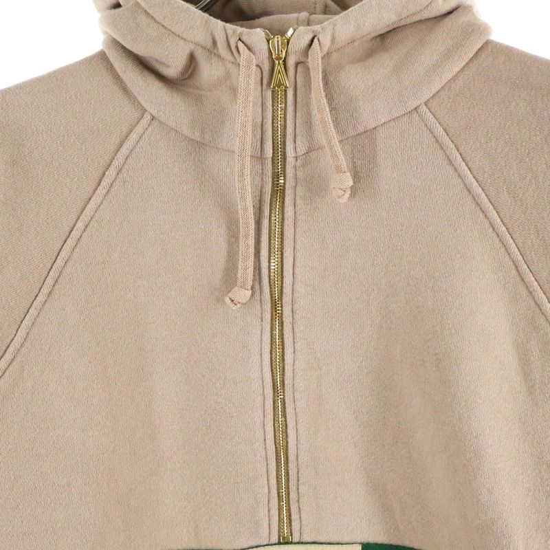 Gucci Web&Gucci Labeled Half Zip Pullover Sweatshirt Hoodie Beige 644656 Xjc3w