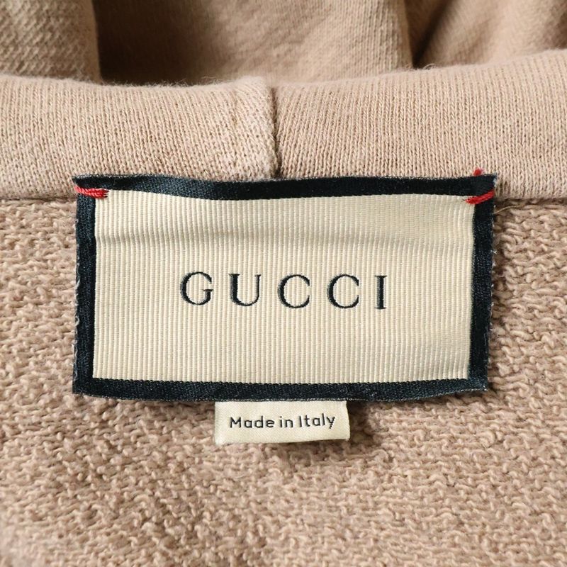Gucci Web&Gucci Labeled Half Zip Pullover Sweatshirt Hoodie Beige 644656 Xjc3w