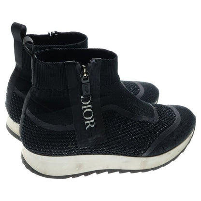 Dior Homme B25 Side Zip Logo Print High Cut Shoes Knit Socks Sneakers Black
