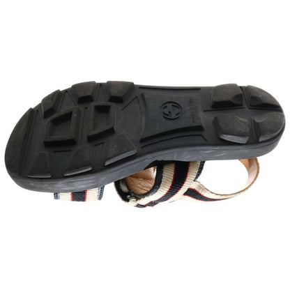 Gucci Logo Strap Velcro Flat Sandals Shoes Beige Navy Kids