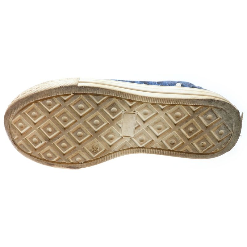 Dior Oblique Pattern Canvas Leather Lace Up High Cut Shoes Sneakers Navy Women