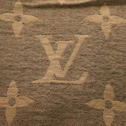 Louis Vuitton Monogram Giant Shawl Scarf Brown Cashmere Silk Mp2382