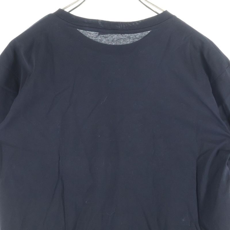 Celine Cotton Front Logo Print Short Sleeved T-Shirt Cut and Sewn Black