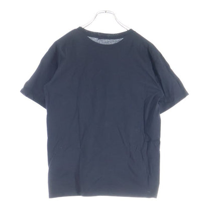 Celine Cotton Front Logo Print Short Sleeved T-Shirt Cut and Sewn Black