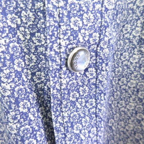 Gucci Shirt Slim Long Sleeves Floral Pattern Snap Buttons 40