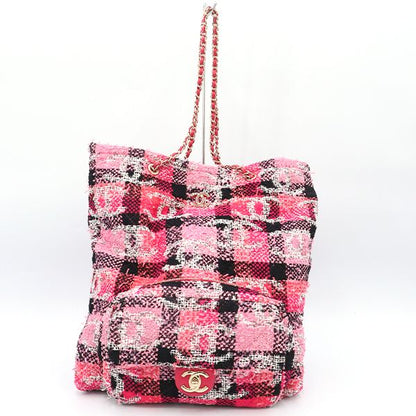 Chanel Pink and Other Tweed Coco Peach Tweed 2way Bag Ladies 40000018009037