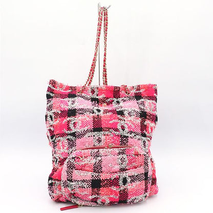 Chanel Pink and Other Tweed Coco Peach Tweed 2way Bag Ladies 40000018009037