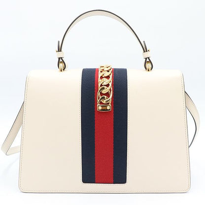 Gucci White Leather Sylvie Sherry Line 2way Handbag 431665 493075 400000180