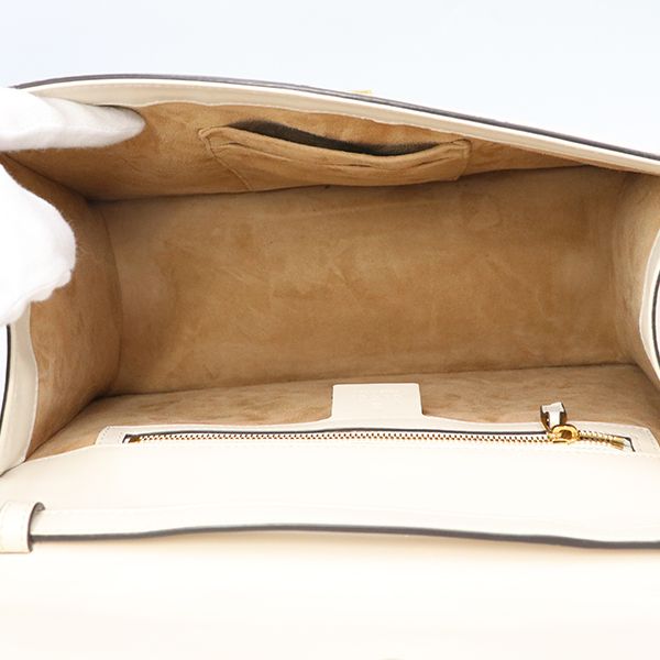 Gucci White Leather Sylvie Sherry Line 2way Handbag 431665 493075 400000180