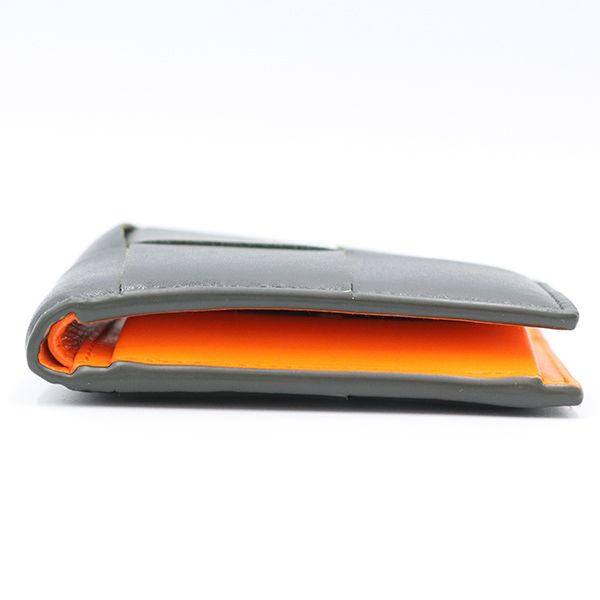 Bottega Veneta Dark Greenish and Orange Calfleather Maxi Intrecciato Cassette