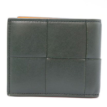 Bottega Veneta Dark Greenish and Orange Calfleather Maxi Intrecciato Cassette