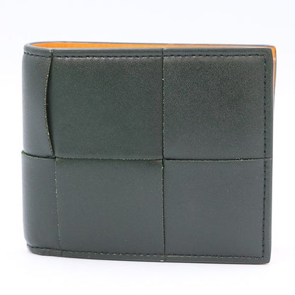 Bottega Veneta Dark Greenish and Orange Calfleather Maxi Intrecciato Cassette