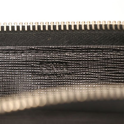 Fendi Black Leather Carlito Round Zipper Long Wallet Unisex 400001480160099