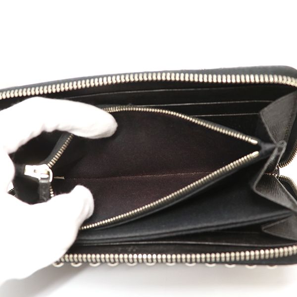 Fendi Black Leather Carlito Round Zipper Long Wallet Unisex 400001480160099
