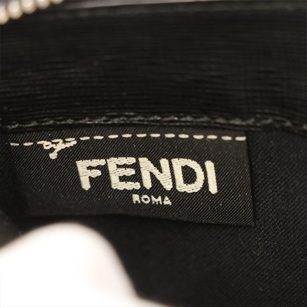 Fendi Black Leather Carlito Round Zipper Long Wallet Unisex 400001480160099