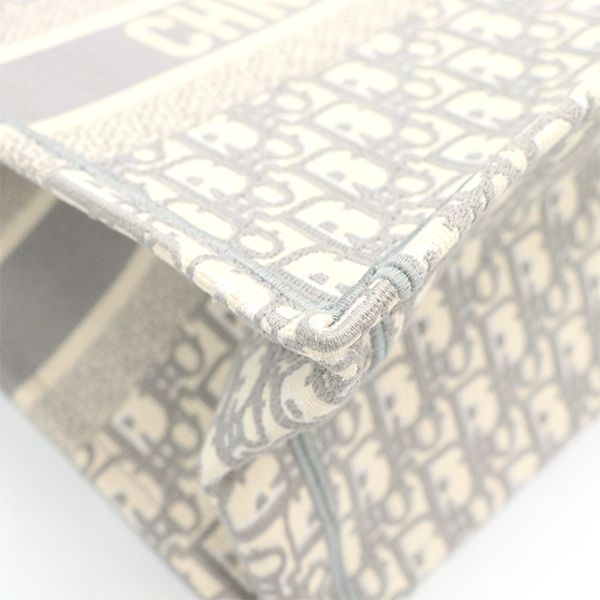 Christian Dior Ivoryish Gray Canvas Book Tote Bag with Medium Scarf 50-Ma-1223