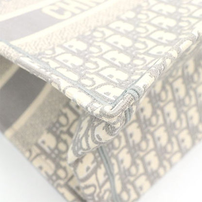 Christian Dior Ivoryish Gray Canvas Book Tote Bag with Medium Scarf 50-Ma-1223