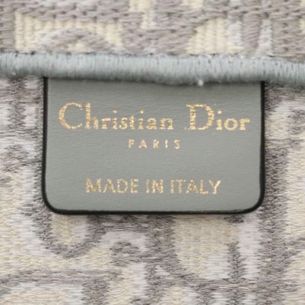 Christian Dior Ivoryish Gray Canvas Book Tote Bag with Medium Scarf 50-Ma-1223