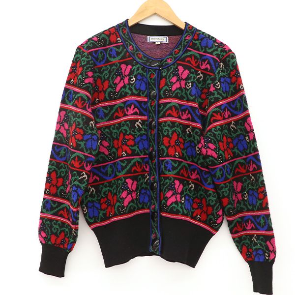 Yves Saint Laurent Long Sleeve Round Neck Knit Cardigan Hair