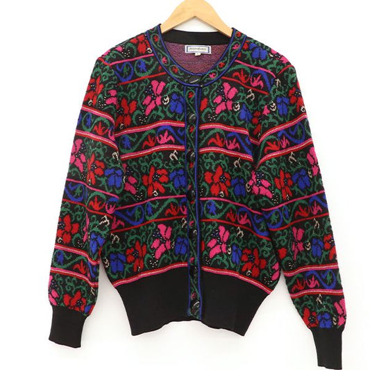 Yves Saint Laurent Long Sleeve Round Neck Knit Cardigan Hair