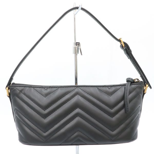 Gucci Black Leather GG Marmont One Shoulder Bag 739166 Women's 400000180100