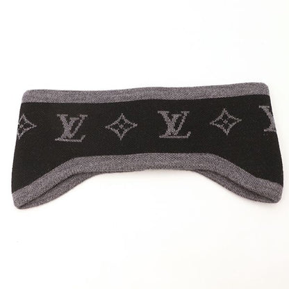 Louis Vuitton Ear Warmer M77109 Wool Black Gray Ear Warmers 400001080090023